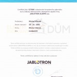 Certifikat JABLOTRON s vodoznakem ED mensi